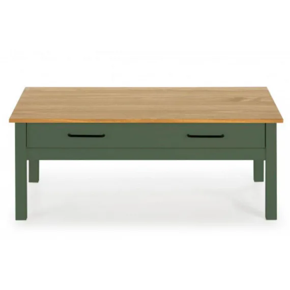 Olivově zelený borovicový konferenční stolek Marckeric Miranda 100 x 55 cm